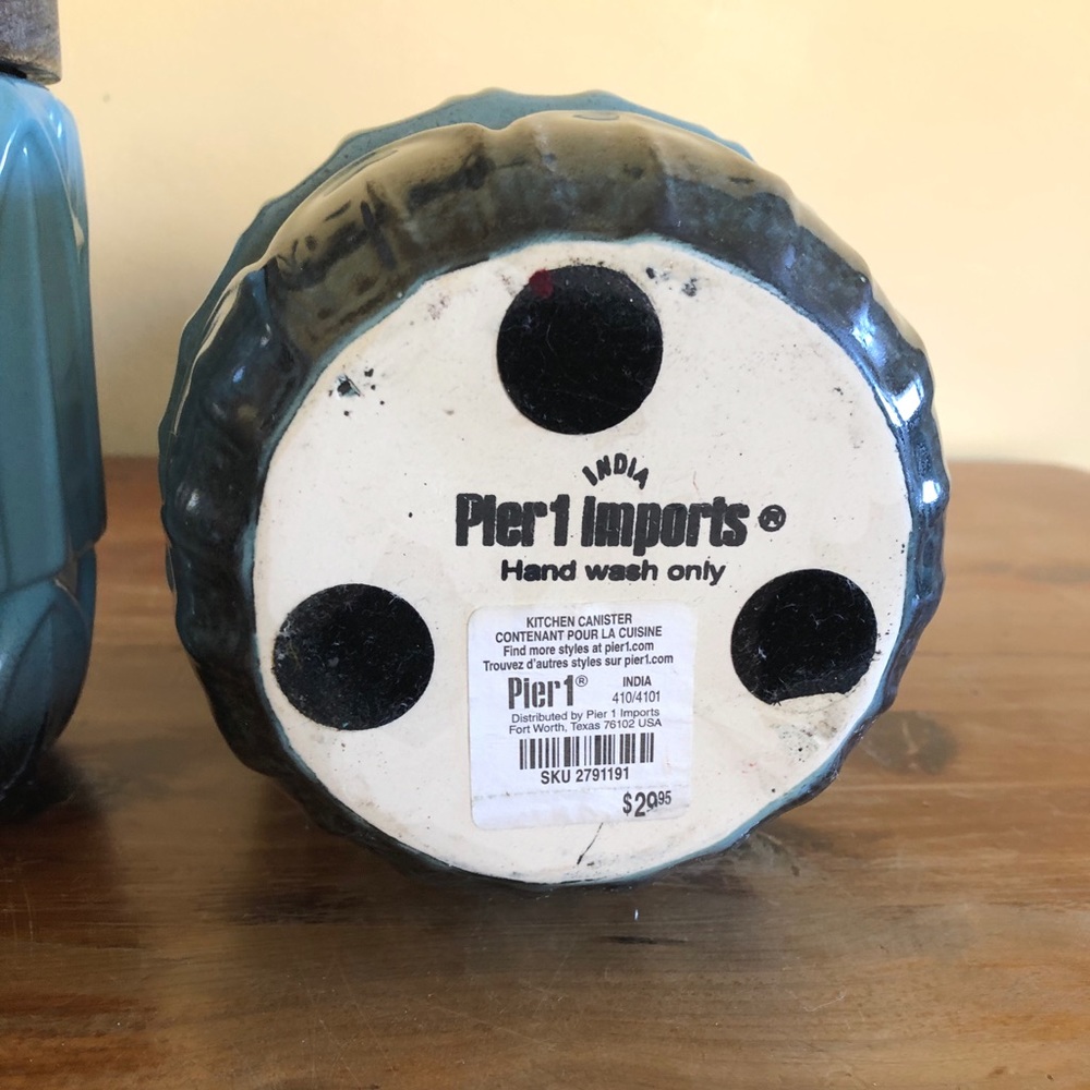 Pier 1 Blue Ombré Ceramic Canister - Picture 3 of 8